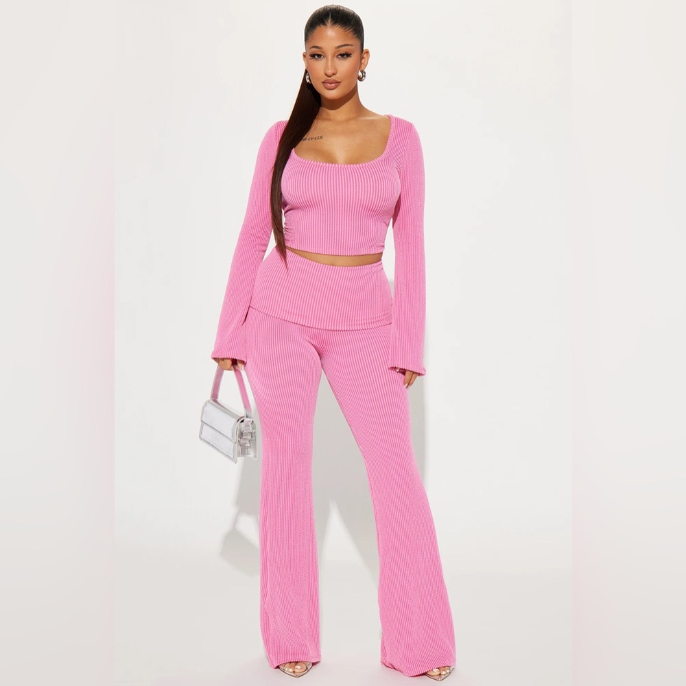 Set the mood ribbed pants set - Fashion Nova